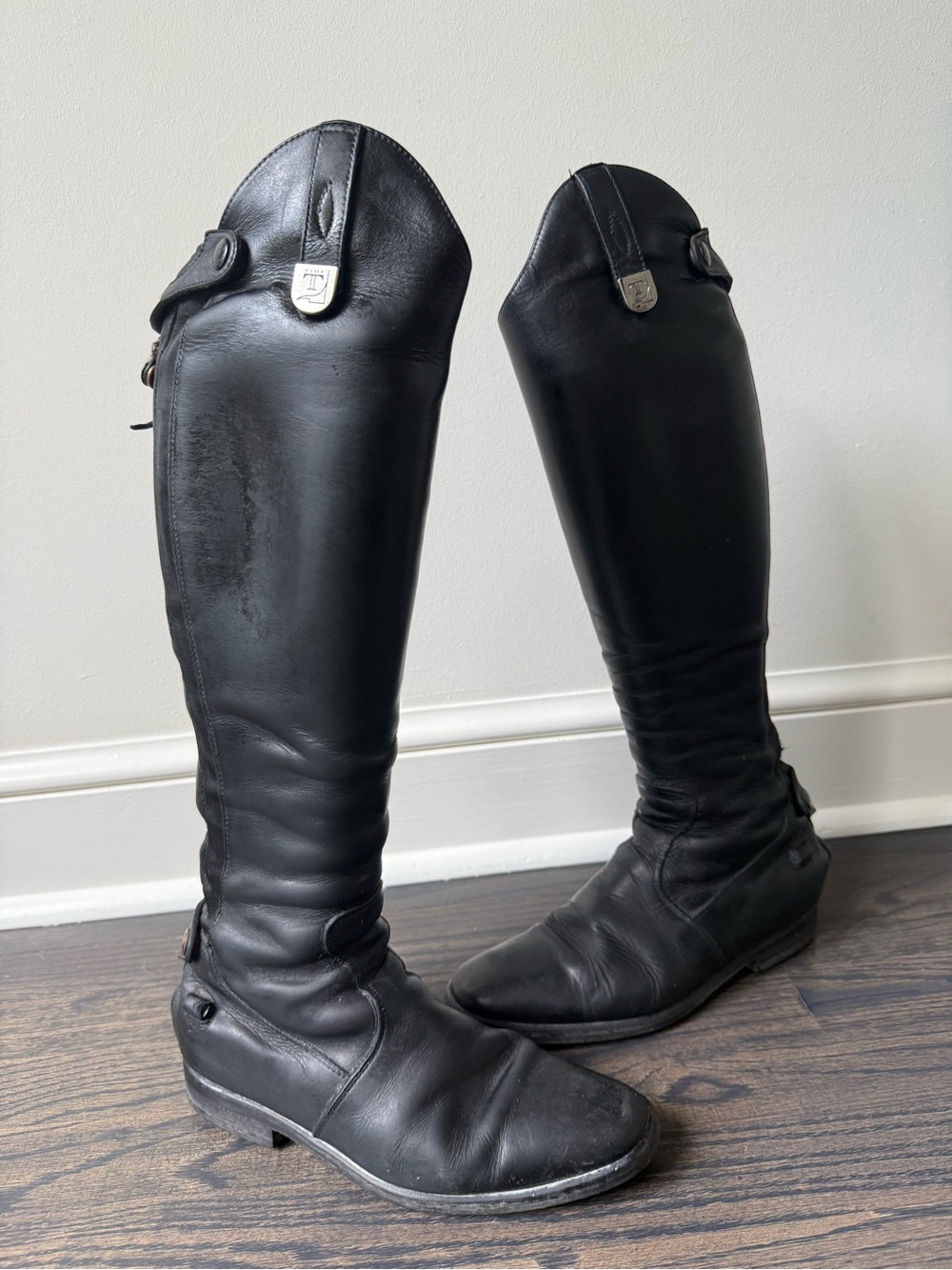 Black Tall Riding Boots - Unbranded